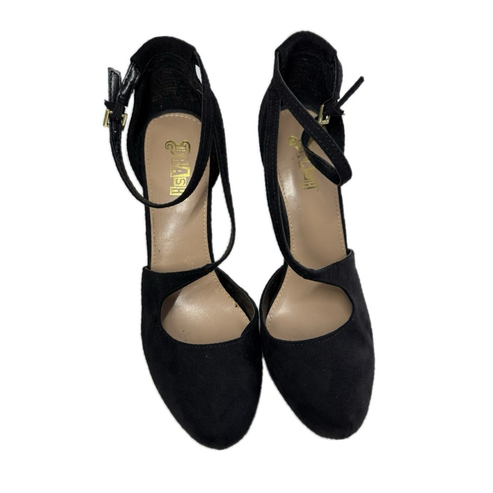 Brash Women’s Strappy Black Suede Style Heels Size 7.5 Y2K - Picture 2 of 4